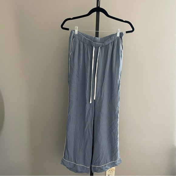 Jason Wu Women's Pajama Pants Blue White Elastic Waist Pockets Size Small - Picture 1 of 4